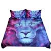 Набор постельного белья из микрофибры с животным 3D-нос Голова льва Размер Queen Пододеяльник Цветной рисунок Постельные принадлежности Комплект постельного белья Роскошный