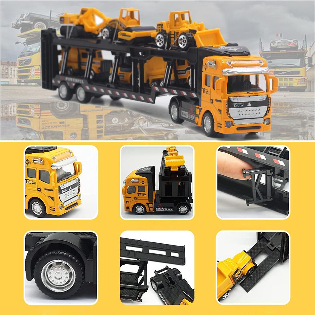 Jecimco Car Toy Mini Car Set Children Work Vehicle Military Vehicle Ladder Truck Boys Girls Birthday Gift Construction Vehicle Toy Indoor Play