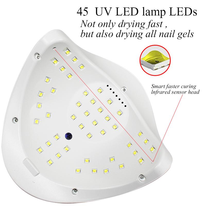 Машинка для сушки ногтей Профессиональная маникюрная лампа 45 светодиодов УФ-лампа высокой мощности с автоматическим датчиком Умное оборудование для маникюрного салона Инструменты