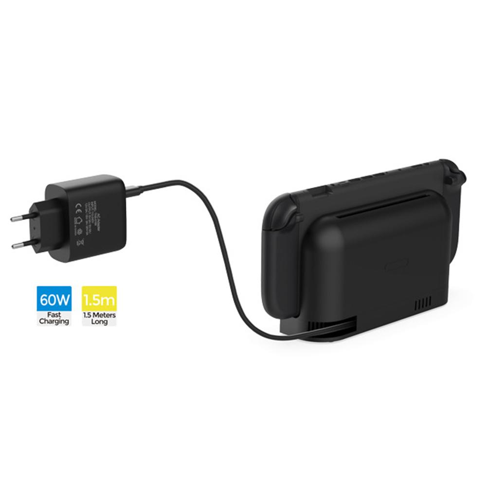 60 Вт AC-адаптер питания с кабелем USB C для аксессуаров Nintendo Switch2 Настенное зарядное устройство Тип C Зарядное устройство для Switch/OLED