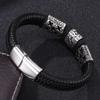 Men Bracelets Braided Leather Stainless Steel Small Adorn Charms Cuff Bracelets Bangles Punk Jewelry Gift