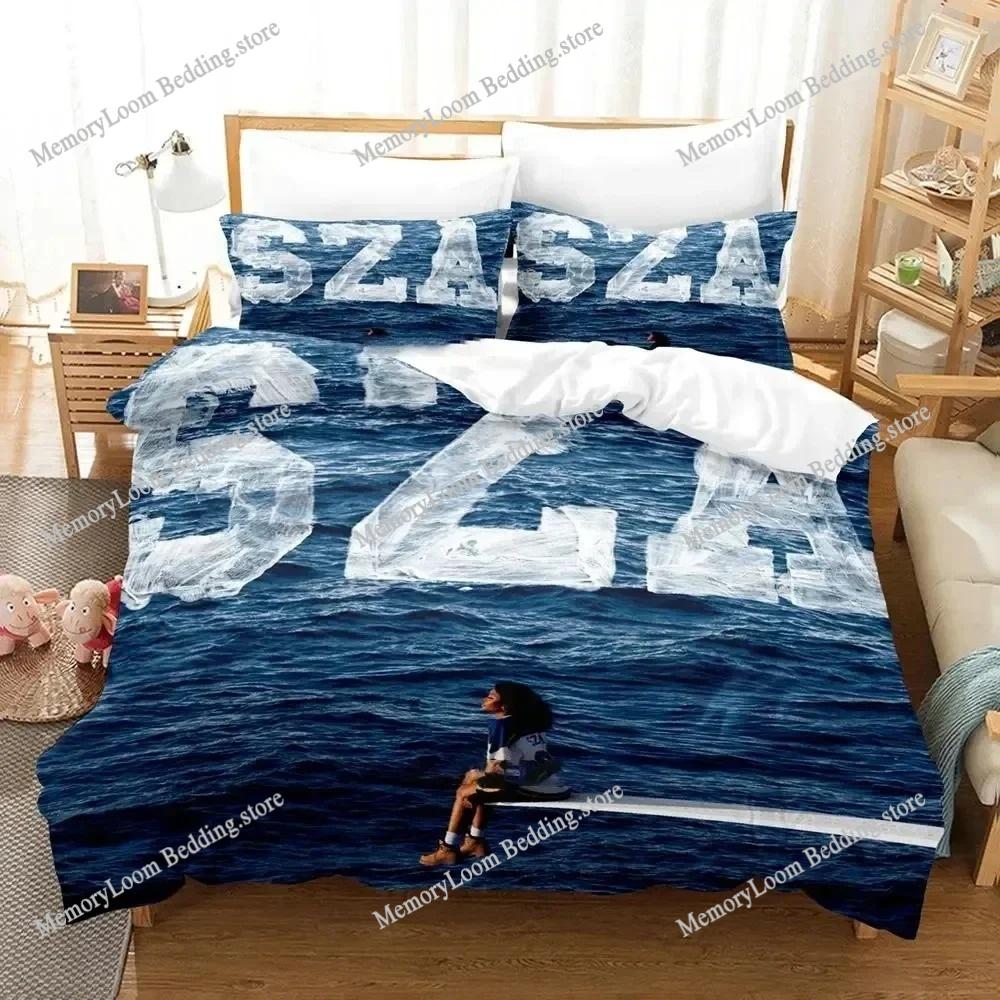 Новый уютный комплект постельного белья SZA Односпальный/Полуторный/Двуспальный/Евро/Кинг-сайз для взрослых и детей Мягкий на ощупь пододеяльник Комплект простыней с 3D-принтом
