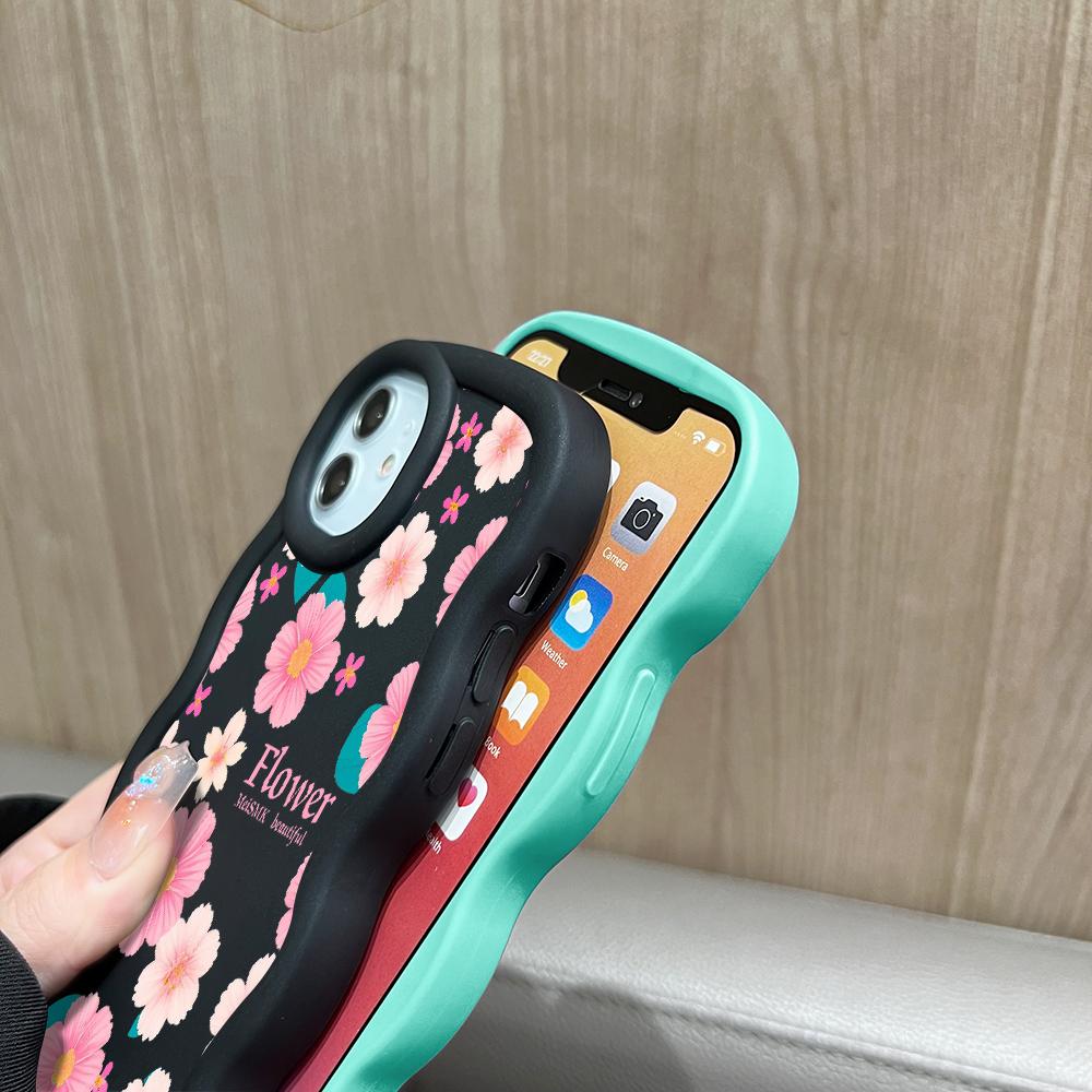 Чехол для телефона с милым цветочным узором для iPhone 11 12 13 14 15 Pro Max 6 6S 7 8 Plus Xs Wave Edge, противоударный защитный резиновый чехол