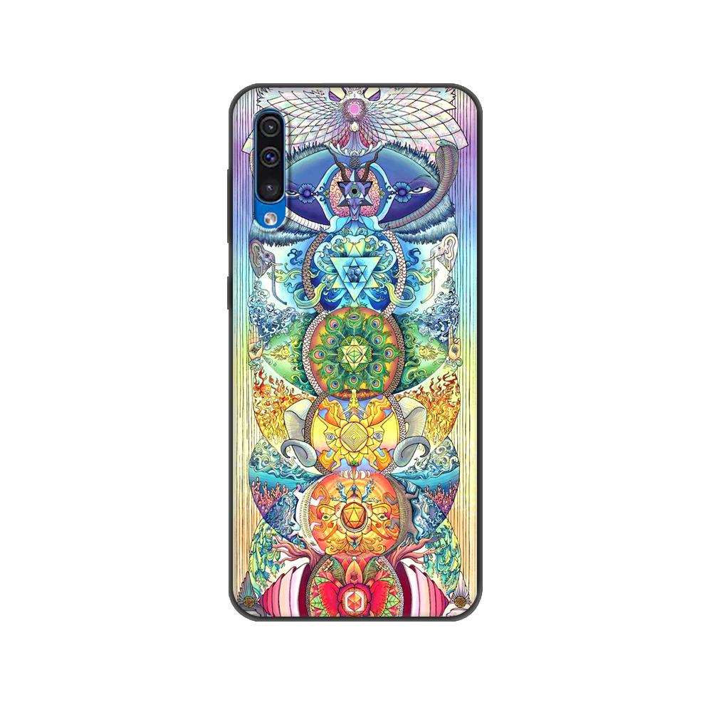 Черный чехол из ТПУ для Samsung Galaxy A50 50S A30S A10 A01 A11 A21S A31 A41 A51 A71 M21 M30S S10 LITE Mandala Chakra Insist Yoga