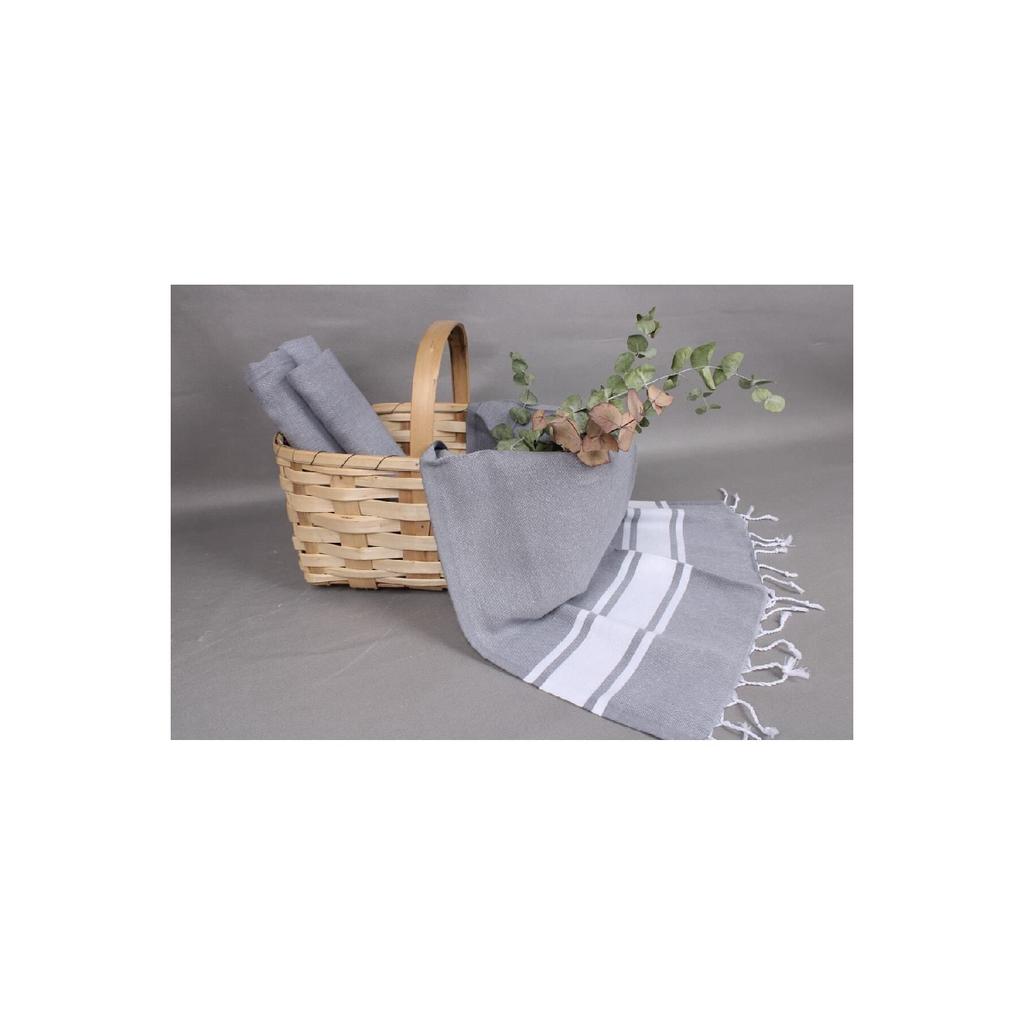 Пештемаль, Темно-серый Пештемаль, Хлопковая салфетка 60х90 см, Пештемаль для турецкой бани, Пештемаль для духовки,