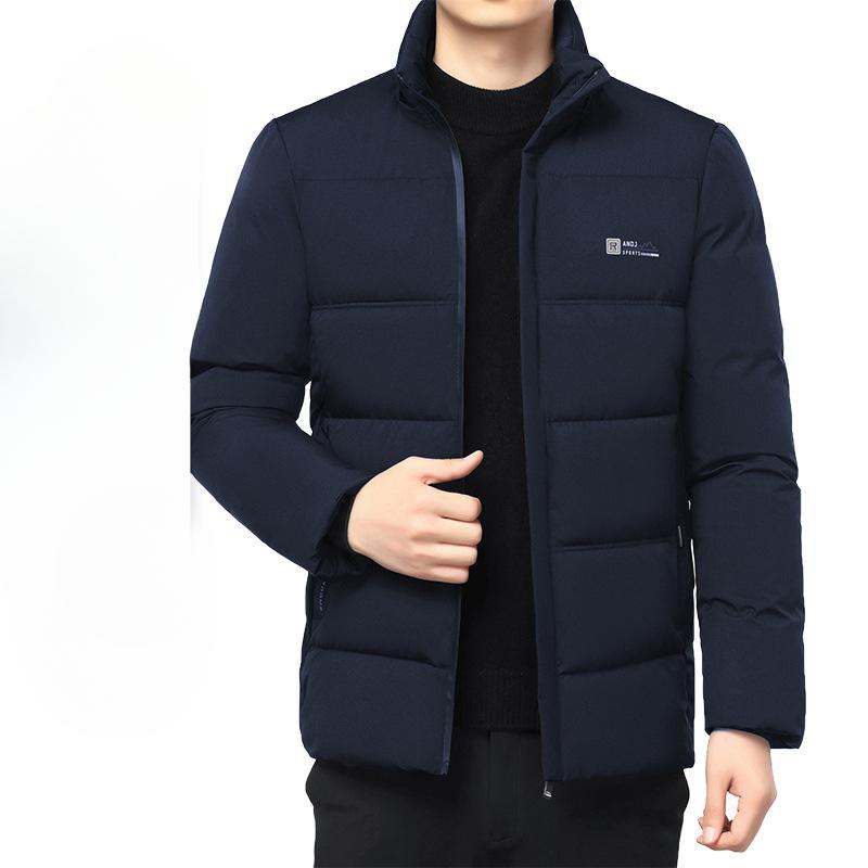 Новое зимнее графитовое быстросогревающееся утолщенное теплое хлопковое пальто для мужчин и пап среднего возраста для ношения. Куртки в стиле бизнес-кэжуал