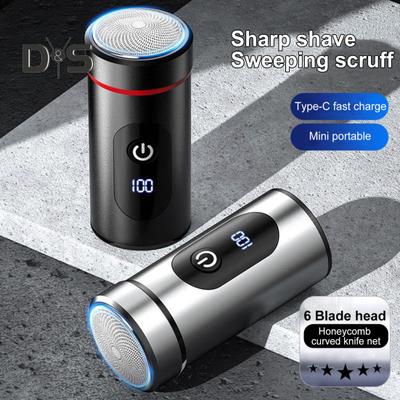 Мини-электробритва с цифровым дисплеем, USB-перезаряжаемая, водонепроницаемая, для влажного и сухого бритья, портативная, для путешествий, бритва для мужчин, триммер для бороды, инструмент для удаления волос