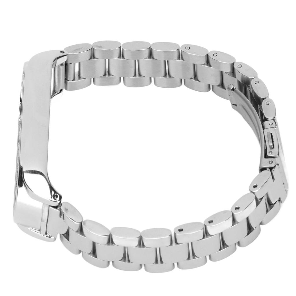 Smartwatch Wrist Band Strap Stainless Steel Anti Lost with Double Latch Folding Buckle for Mi Band 6Silver