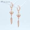 Модные серьги-капли цвета розового золота с перьями для женщин и девочек, винтажные ювелирные изделия с темпераментом