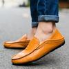 Men Loafers Italian Casual Luxury Brand Men Shoes Genuine Leather Moccasins Light Breathable Slip On Boat Shoes