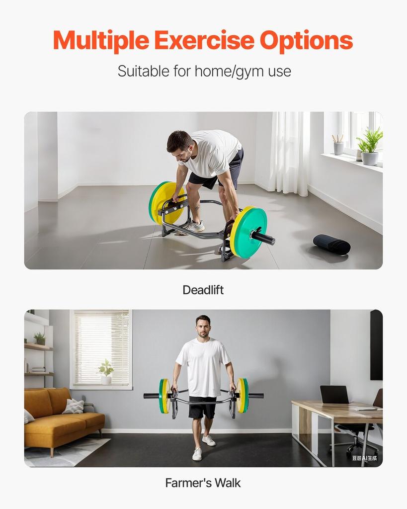 Trap Bar Hex Bar, 50mm Hex Barbell, 240 kg Capacity Shrug Bars, Weightlifting and Strength Training Equipment, Home Gym for Squats, Deadlifts,