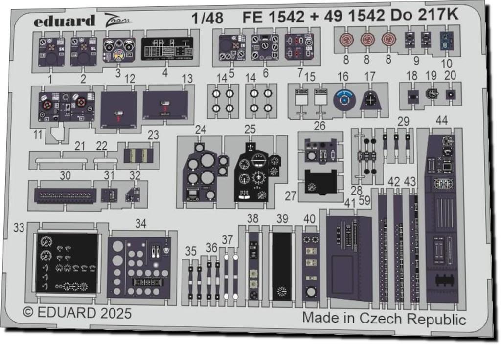 Эдуард 1/48 Do217K Фототравление (для ИКМ) Пластиковые наборы EDUFE1542 (Самолет)