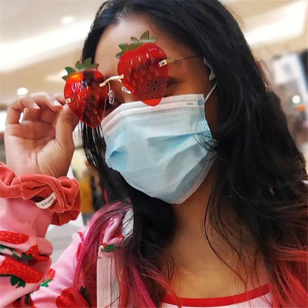 Street Snap Festival Rave Eyewear Christmas Decorations Strawberry Sunglasses Sun Glasses