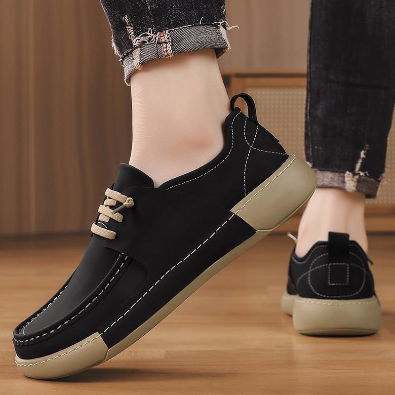 Fashion Thick Soled Men's Shoes Luxurious Minimalist Design Style Daily Office Outdoor Leisure Party Youth Sports Black White Shoes