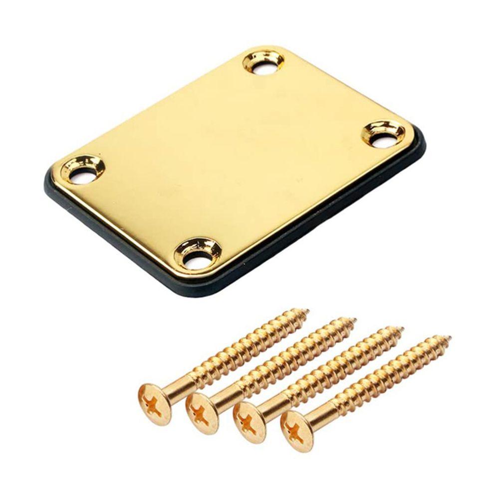 Gold Mounting Plate With Screws Parts Guitar Neck Plate Joint Back Electric ST