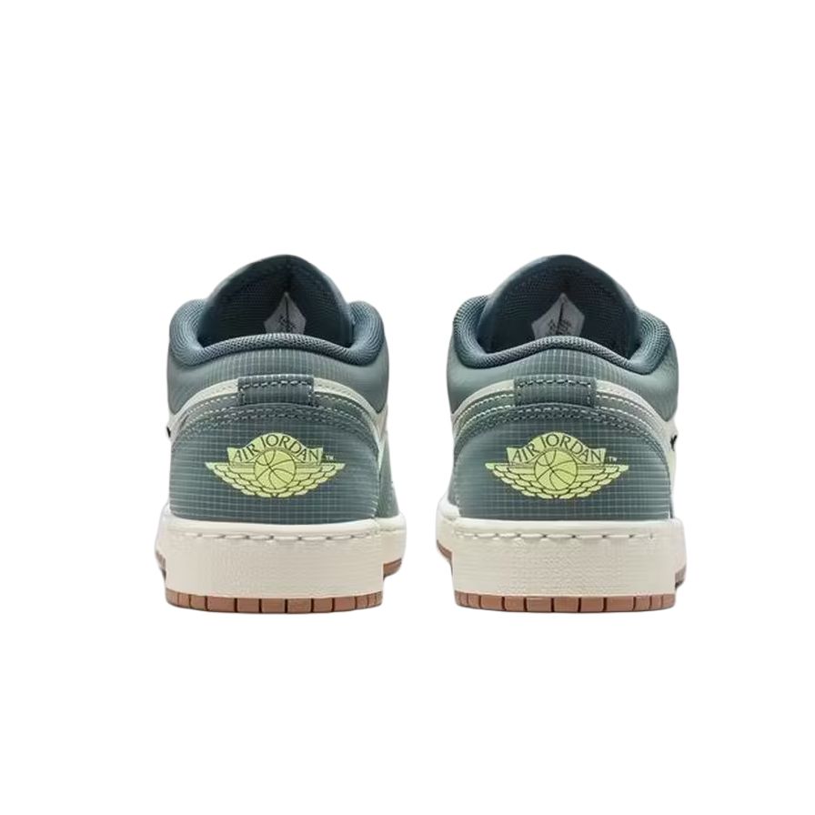 Air Jordan 1 Low SE GS Морское стекло Детские кроссовки Зеленый Хаста Резина-Средне-коричневый IB7112-001