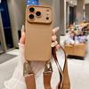 Силиконовый чехол для телефона конфетного цвета для IPhone 17 13 12 16 E 15 14 11 Pro Max Наплечный ремешок-шнурок Ожерелье Мягкая крышка