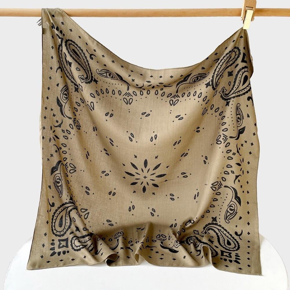 Breathable Cashew Nut Print Silk Scarf Korean Style Square Handkerchief Small Scarves Beach