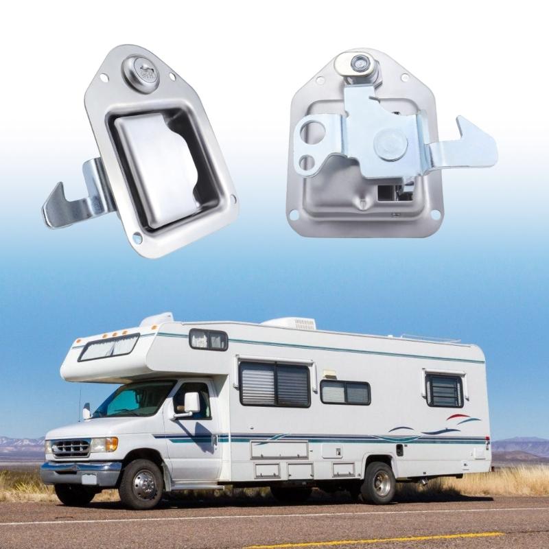 Truck Tool Box Latches Replacement Stainless Steel Toolbox Paddles Lock Handle with Key for Truck, Trailer