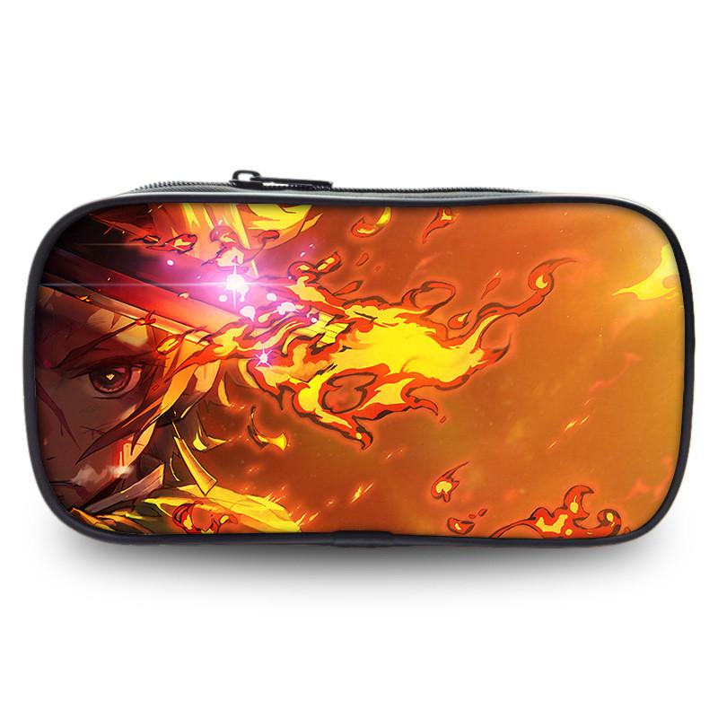 Large Capacity Demon Slayer Pen Bag Stylish Oxford Fabric Stationery Pouch