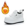 Autumn and Winter Women's Shoes New Muffin Inner Height Increase White Shoes Short Platform Sports Casual Board Shoes Tide
