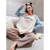 Womens Thermal Pajamas Set Long Sleeve Cute Cartoon Loungewear Winter Warm Sleepwear