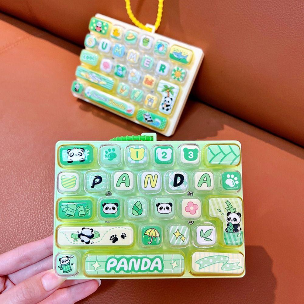 Panda 26 Keys Keyboard Keychain Cartoon Keyboard Clicker Keychain Backpack Decor