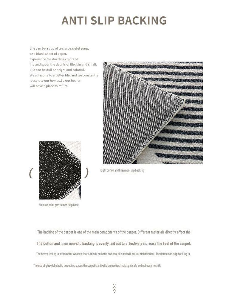 Minimalist Black & White Round Carpet - Thick Imitation Cashmere Chair Mat for Living Room, Study, or Bedroom