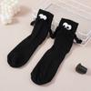 Unisex Funny Magnetic Mid-tube Socks Couple Girlfriends Socks Women's Cute Holding Hands Cotton Socks Black White