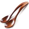 AOOSY Two 18cm Ladle Spoons, Made of Natural Wood with Genuine Lacquer Finish, Popular for Lunch Boxes, Dining Rooms, Curry Spoons, Soup Spoons, Chine