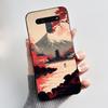 Bumper Silicone Phone Case For LG K41S/K51S Black Case Romantic Scenery Pink Beach Printed Protective Shockproof Soft Cover