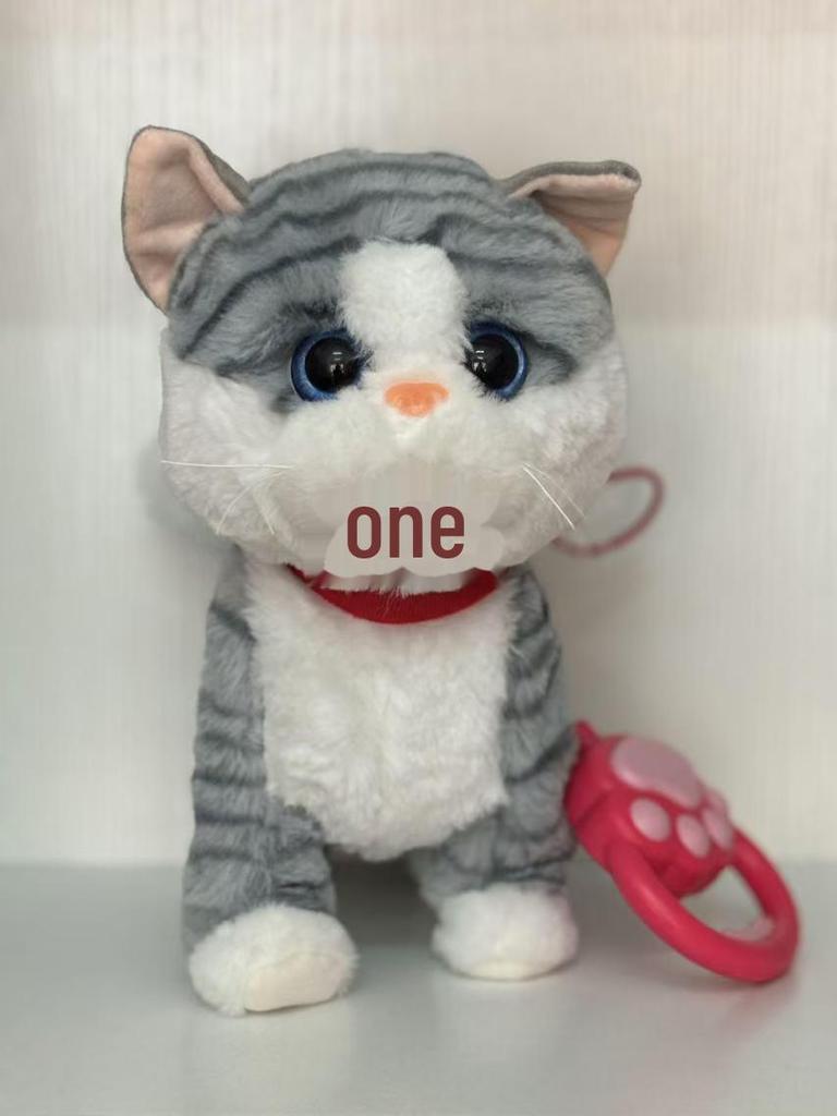 Интерактивная электрическая плюшевая игрушка Кот: Ходит, поет, кивает, мяукает и высовывает язык