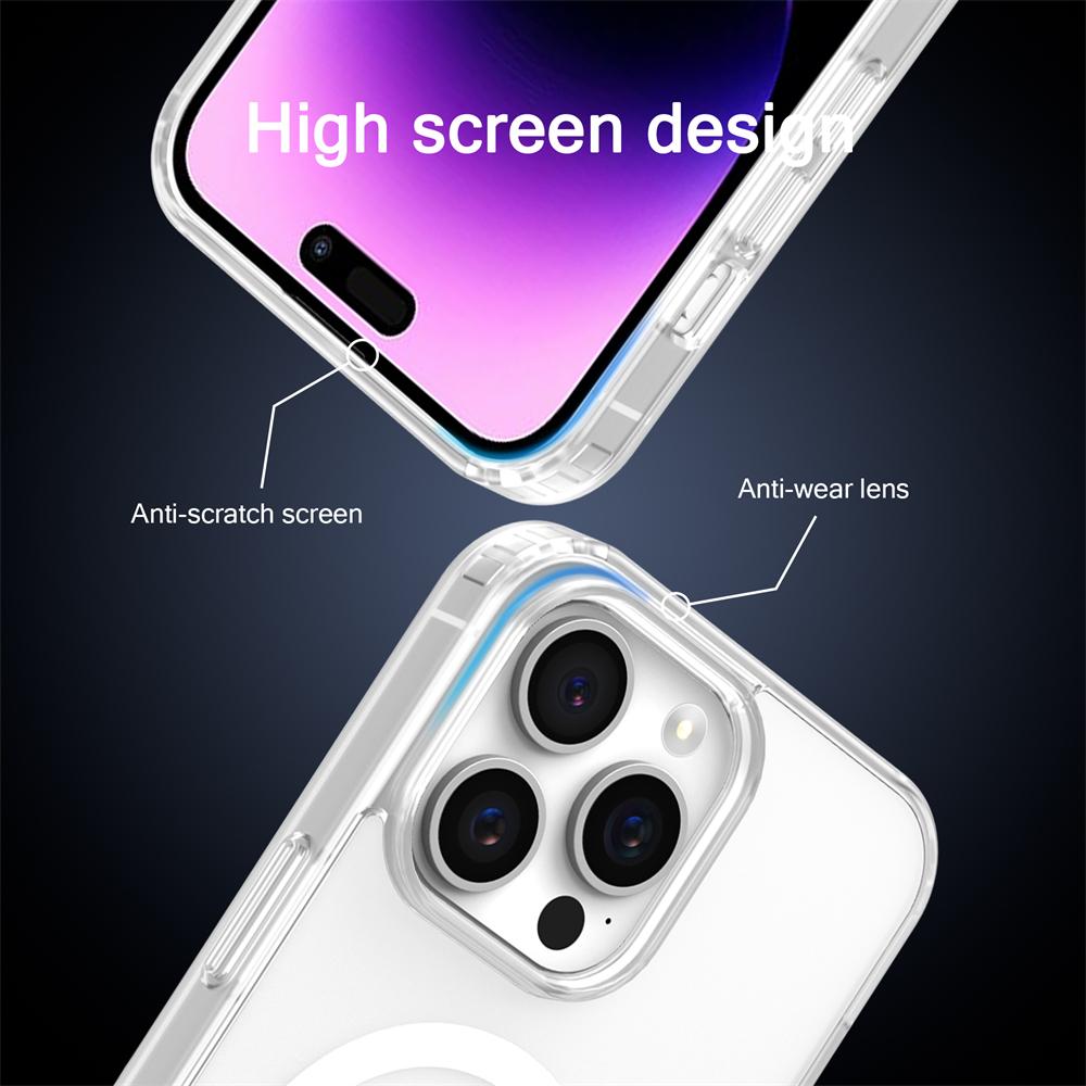 Роскошный беспроводной чехол для Magsafe для телефона iPhone 17 16 15 14 Pro Max Plus Прозрачный Магнитный Электроокрашенный Бампер