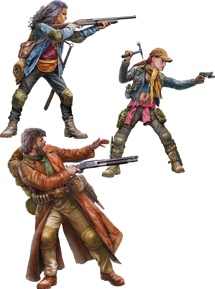 Master Box Zombieland Series Zombie Hunter 1 Male 2 Female Shotgun Plastic Model MB35243 1/35 + (People)