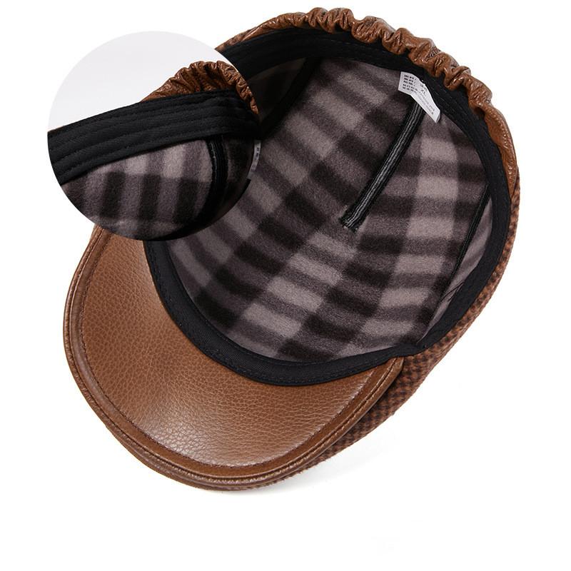 Шапка мужская осенне-зимняя шерстяная шерстяная шапка газетчика мужской теплый берет для отца среднего и пожилого возраста