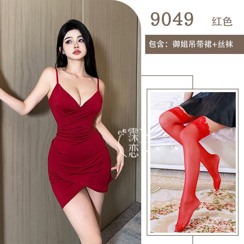 Сексуальное нижнее белье чистое желание униформа ночной клуб облегающее обертывание бедер свободное от глубокого V постельная страсть