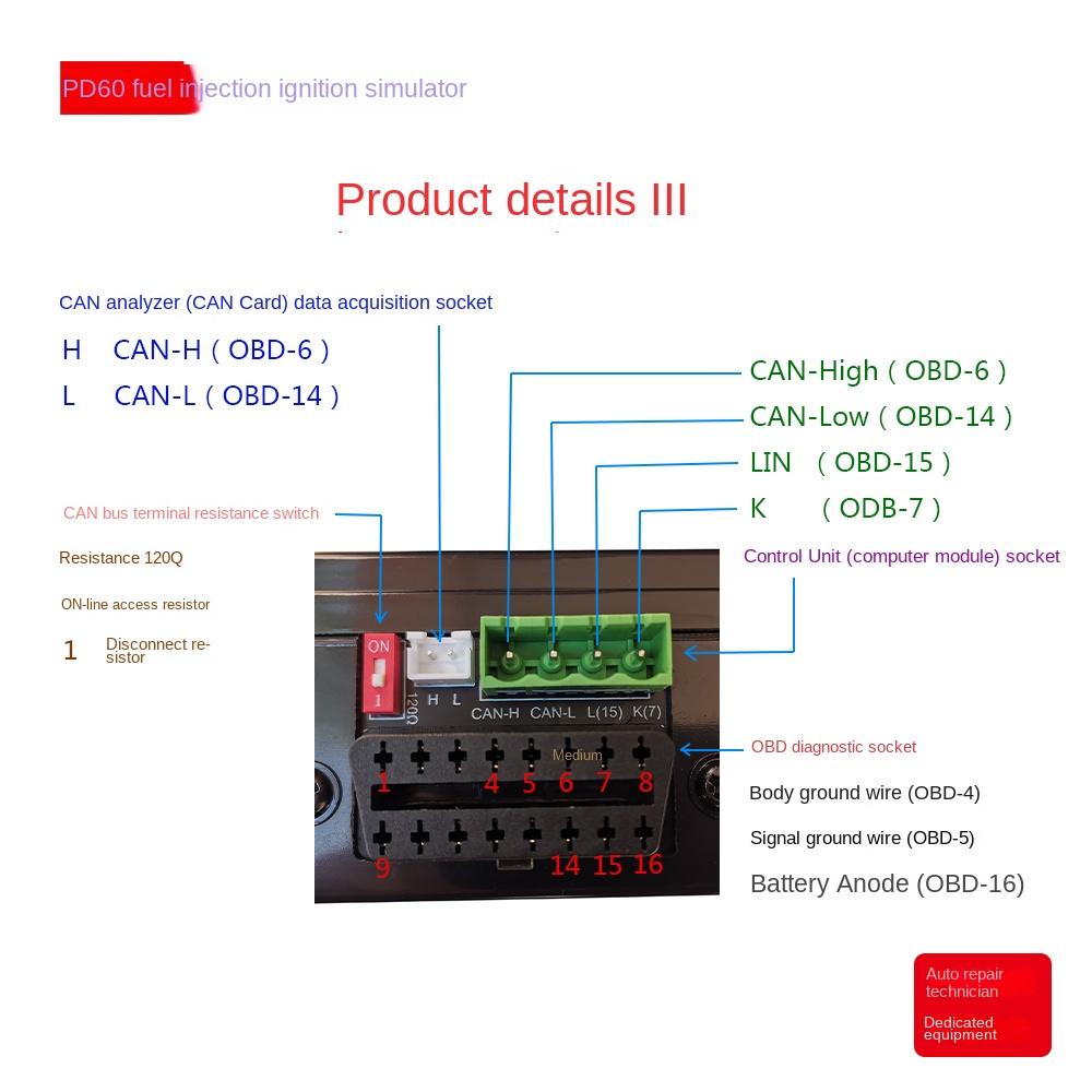 AM-PD60 Симулятор зажигания топливных форсунок Платформа обслуживания ЭБУ Тестовое оборудование для бензиновых дизельных транспортных средств Компьютерная плата