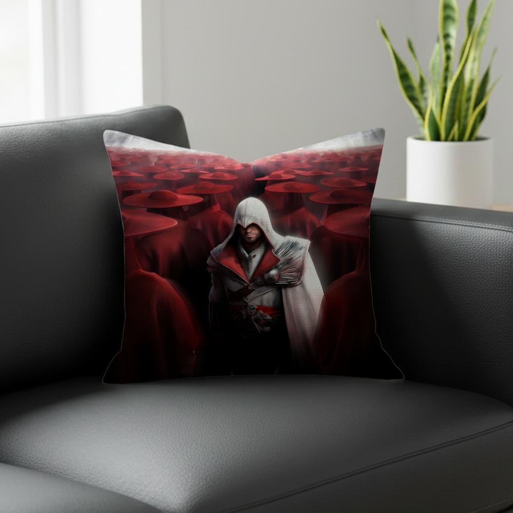 Assassin'S Creed Game Cushion Cover Natural Linen Pillowcase Set, All-In-One Decor For Sofa, Bedroom & Chair