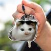Милый котенок, который бьет лапкой и мяукает, брелок-подвеска со звуком, смешной брелок-животное, подвеска для рюкзака, брелок для ключей для девочки и детей
