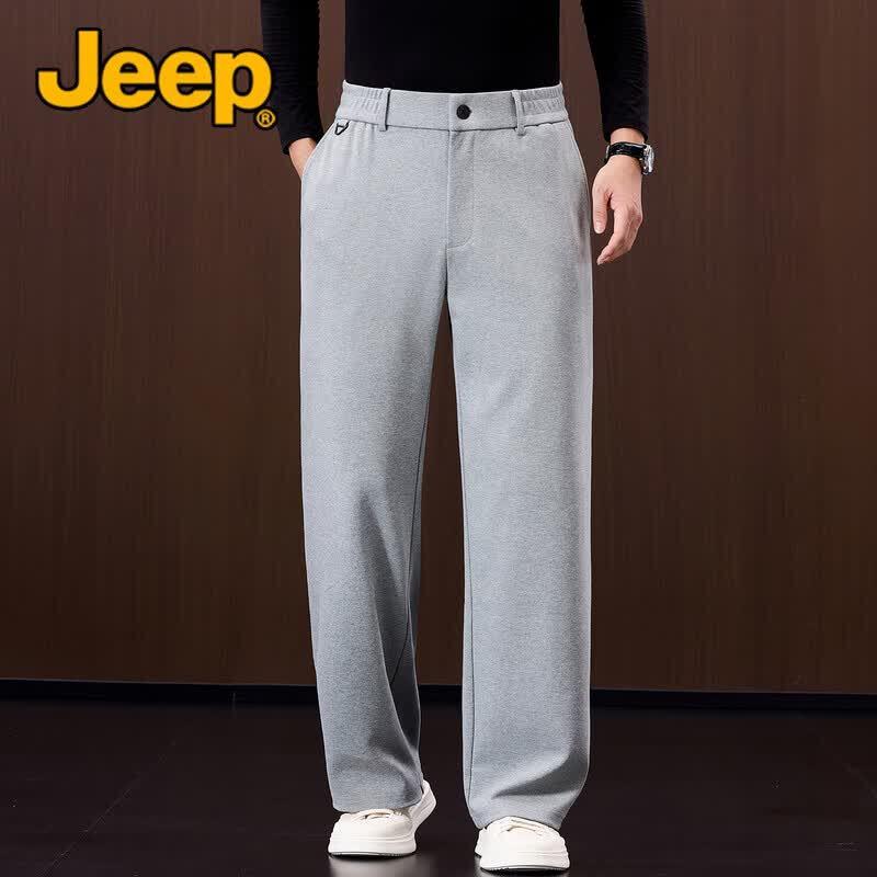 Jeep Мужские повседневные брюки прямого кроя из смесовой хлопковой ткани, свободного облегания