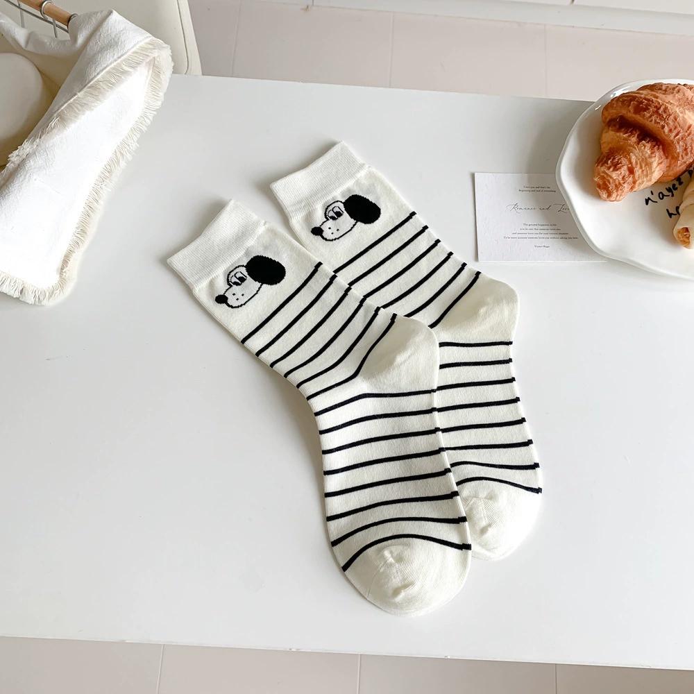 Harajuku Vintage женские носки осень зима новые трикотажные хлопковые эластичные длинные носки женские японские милые носки в горошек Kawaii Sox