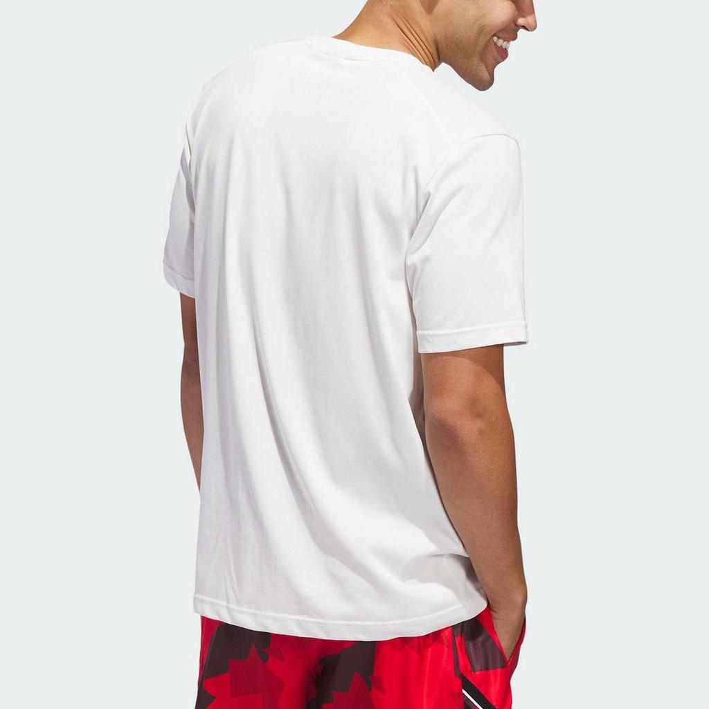adidas Удобная Дышащая Мягкая Приятная к Коже Футболка с Коротким Рукавом Мужские Топы Белая JI7572