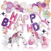 Deerzon Birthday Decorations Unicorn Balloon Set Girls Balloon Decoration Birthday Party Star (No Numbers, Pastel)