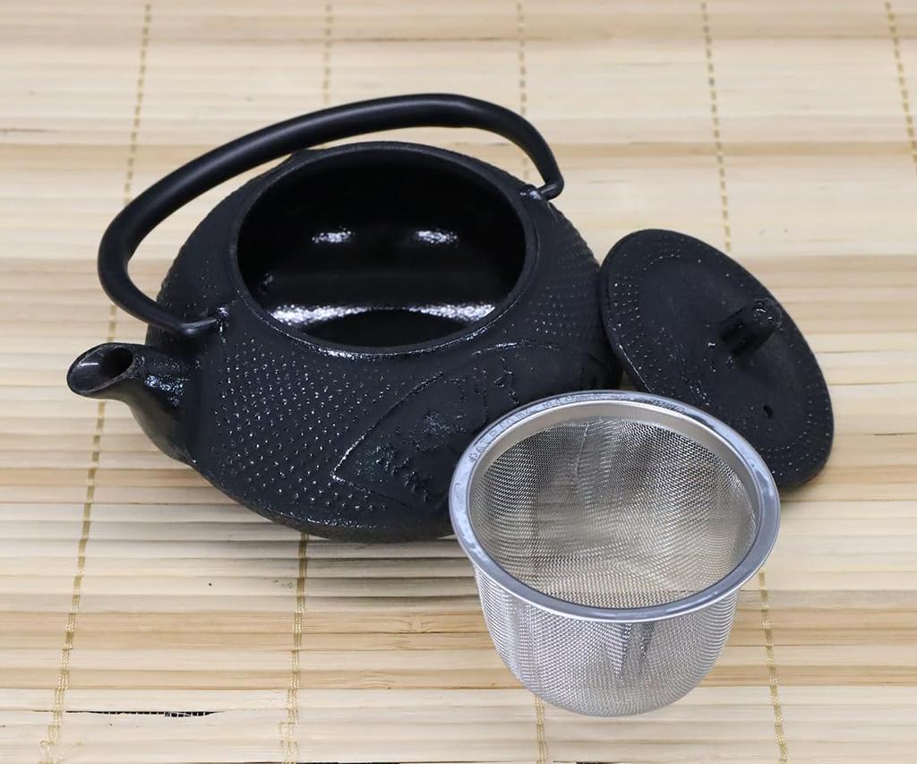 Железный чайник Asahi Made in Japan Nanbu, Chusonji Tea, 0,3 л (С сеткой/эмалированная внутренняя часть)