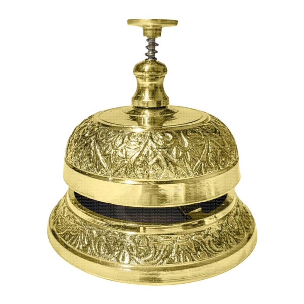Round Office Brass Desk Calling Bell Unique Vintage Nautical Antique Hotel Counter Decorative Handbells Gifts for Dad Christmas Decor
