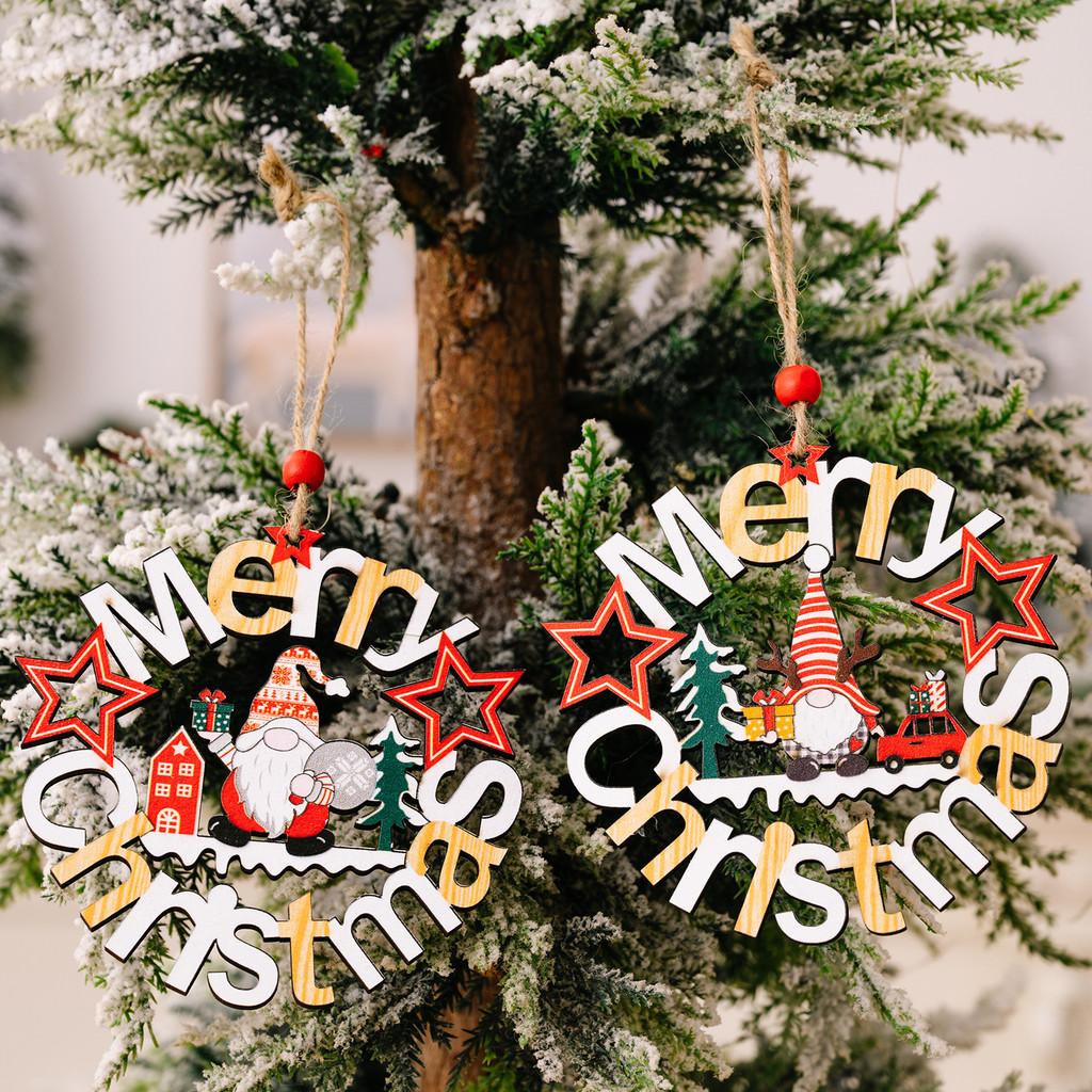 Unique Circular Wooden Christmas Hanging Decor Round Letter Plaque Ideal For Holiday Celebrations