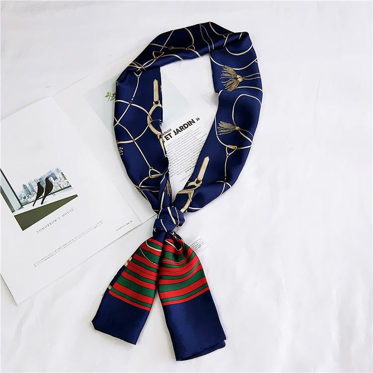 Маленький шарф женский длинный стиль весна и осень двухстороннее украшение универсальный зимний маленький шарф профессиональный шарф длинный шарф аксессуар