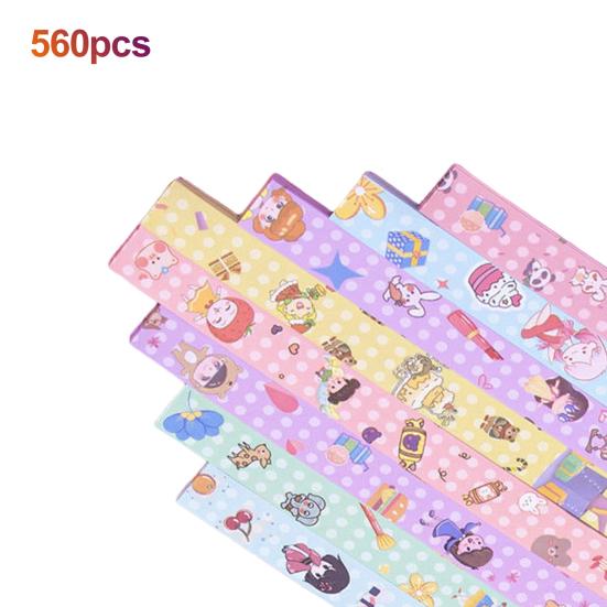 560 шт. бумага для оригами со звездами для снятия стресса, ручные работы, бумажные полоски со звездами, художественная бумага для оригами, домашняя школа