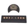 2 Pieces Wooden Tarot Card Stand Holder Moon Shape and Rectangle Wooden Tarot Card Display Stand
