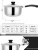 18cm Stainless Steel Non-Stick Saucepan: Single-Handle, For Baby Food, Soup, Milk & Instant Noodles, Induction Compatible.